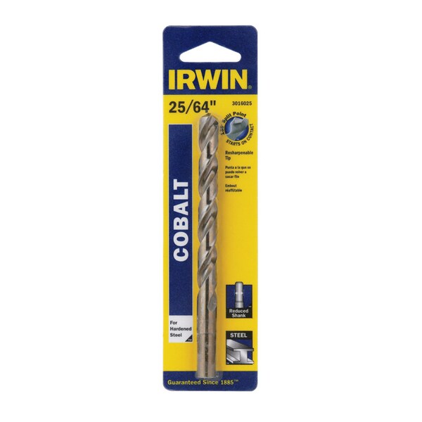 Irwin Irwin 25/64 in. X 1-7/8 in. L Cobalt Drill Bit Straight Shank 1 pc 3016025 - main